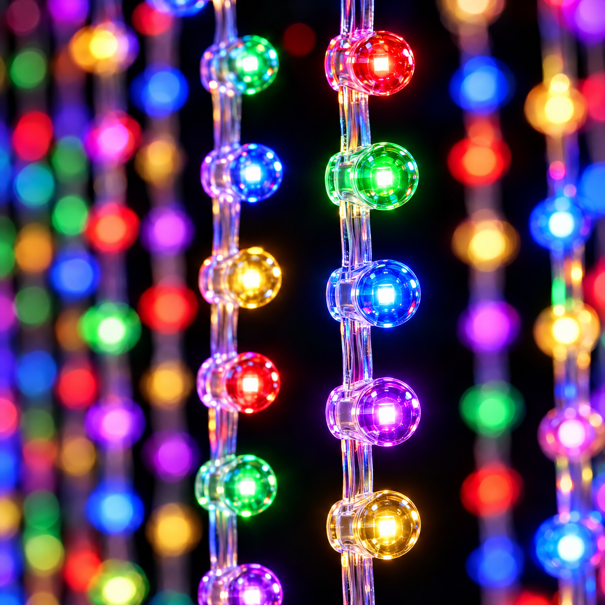 Close-up of RGB LED pixels